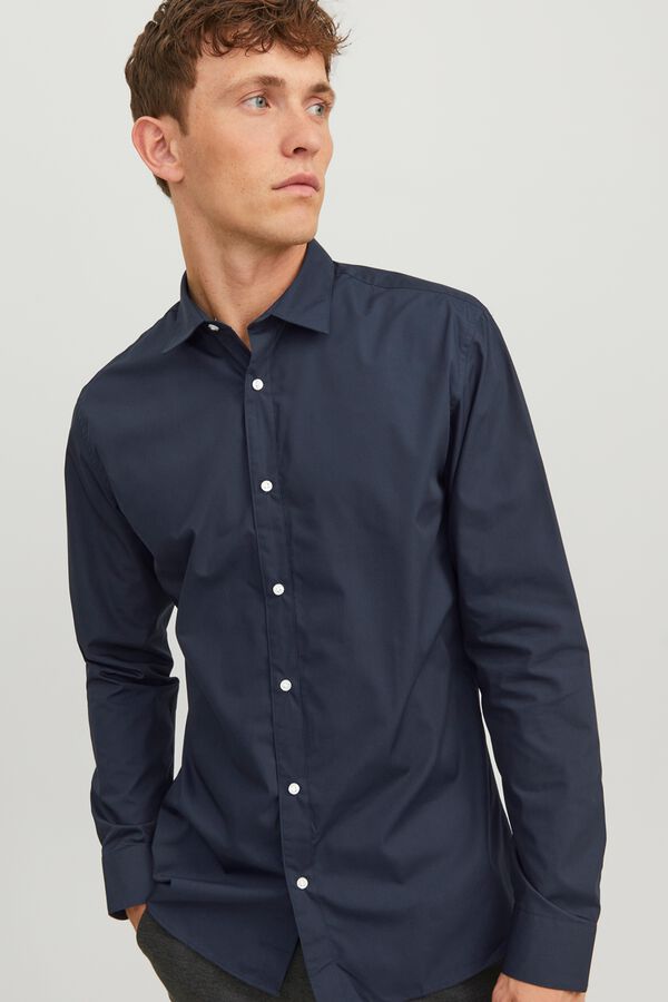 Jack & Jones Camisa slim em popelina azul