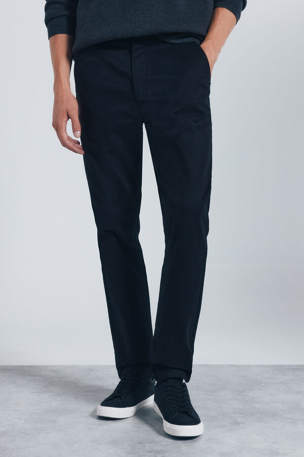 Springfield Calças chino slim fit preto