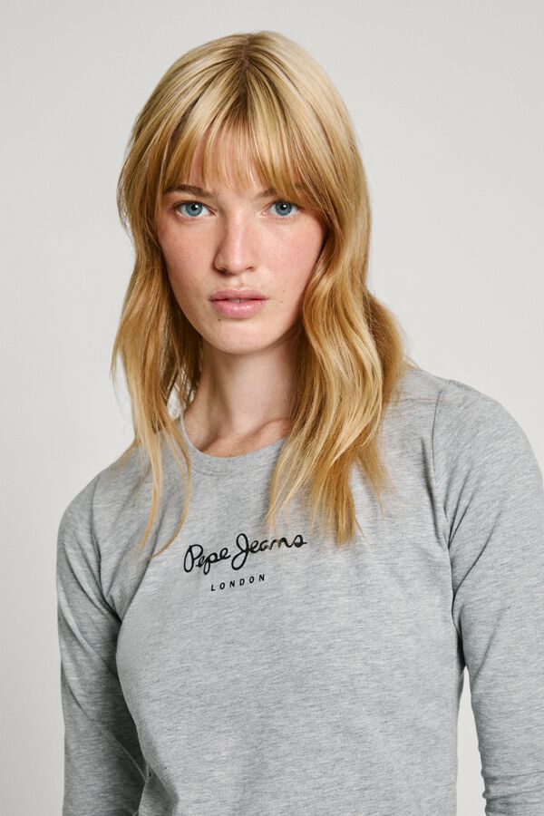 Pepe Jeans T-shirt slim manga curta cinzento