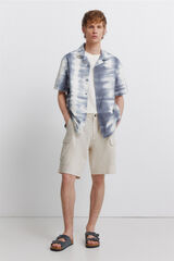 Springfield Bermudas de linho cargo comfort fit branco