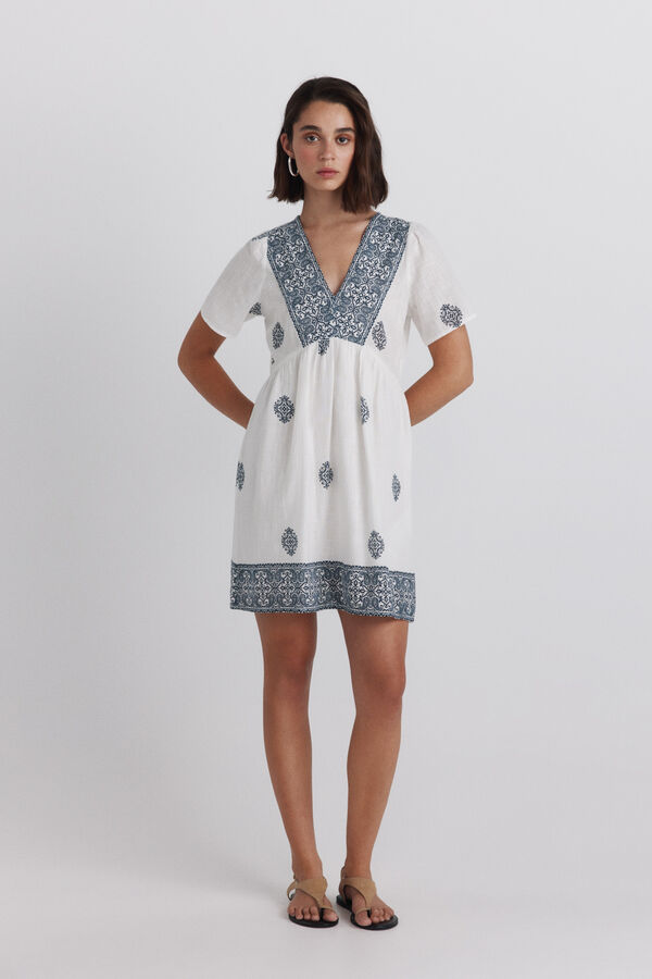 Springfield Vestido estampado sanefa azul