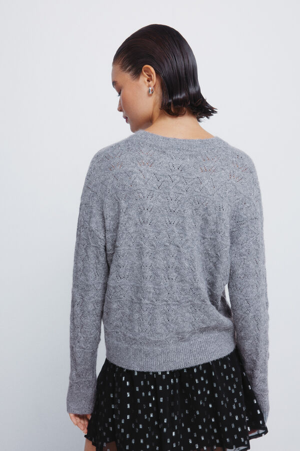 Springfield Camisola lurex pointelle cinzento