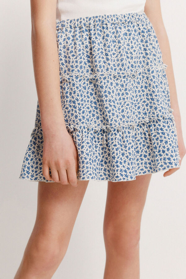 Springfield Kids Saia com flores para menina azul