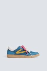Springfield Sneaker retro em pele azul