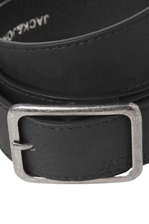 Jack & Jones Cinto com fivela em pele sint&eacute;tica preto