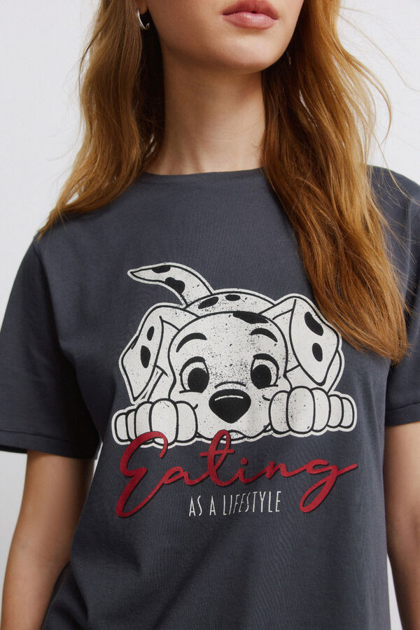 Springfield T-shirt de manga curta d&aacute;lmatas cinzento