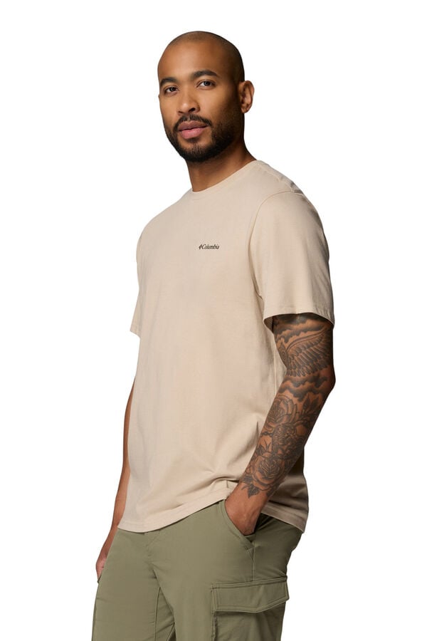 Columbia T-shirt com estampado de natureza nas costas cru