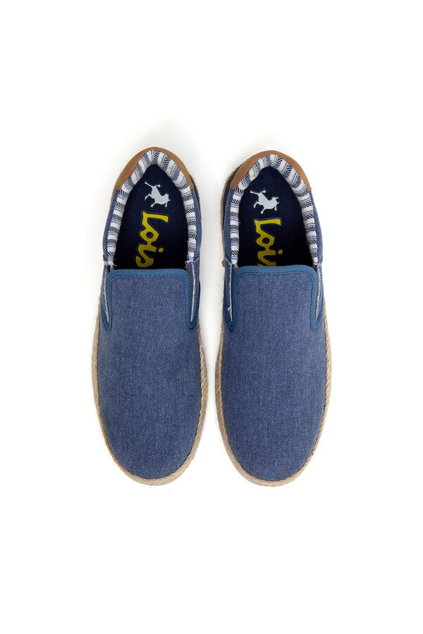 Lois Bamba slip-on em fibra de juta t&ecirc;xtil azul
