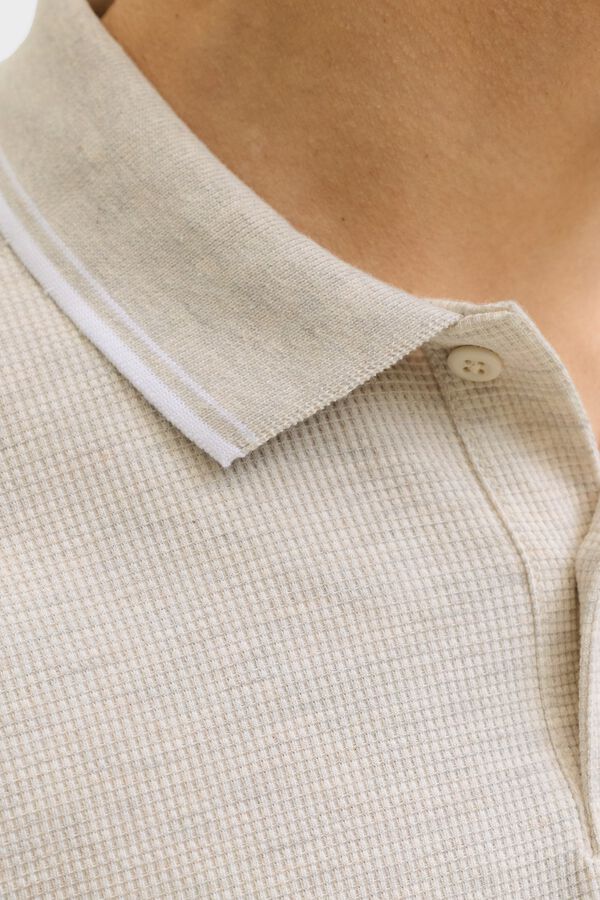 Jack & Jones Polo regular em piqu&eacute; branco