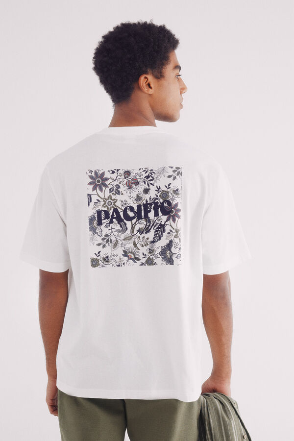 Springfield Camiseta flor do pacífico bege