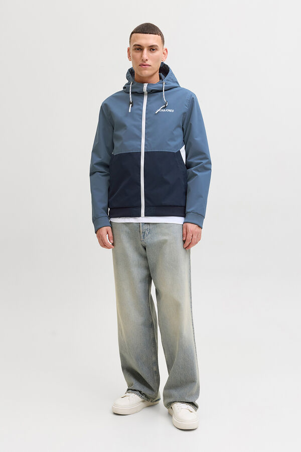 Jack & Jones Jaqueta bomber com capuz cinzento