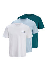 Jack & Jones Pacote com 3 camisetas b&aacute;sicas azul