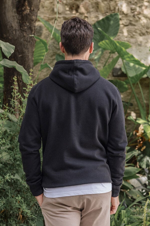 Celopman Sweatshirt com capuz canguru preto