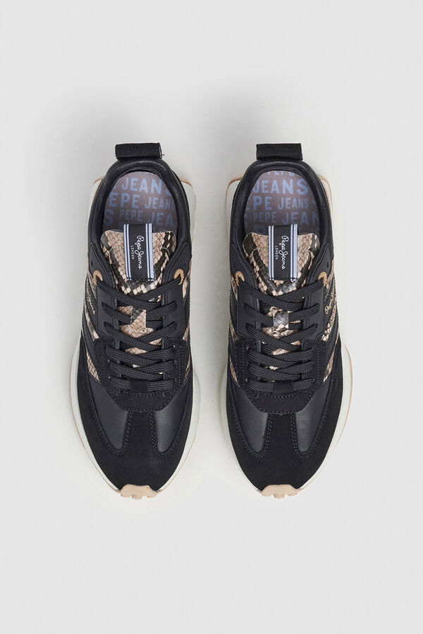 Pepe Jeans Tênis com detalhes em glitter preto