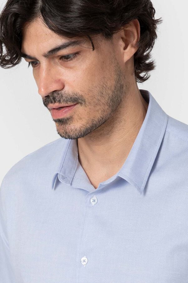 Celopman Camisa de vestir com estrutura azul