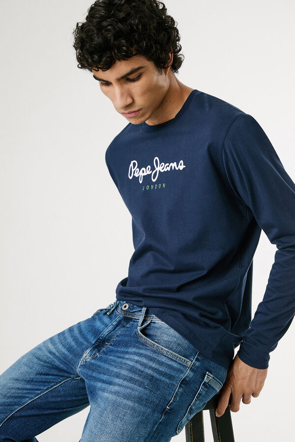 Pepe Jeans T-shirt manga comprida azul