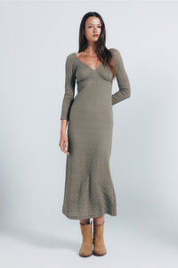 Springfield Vestido midi texturizado liso