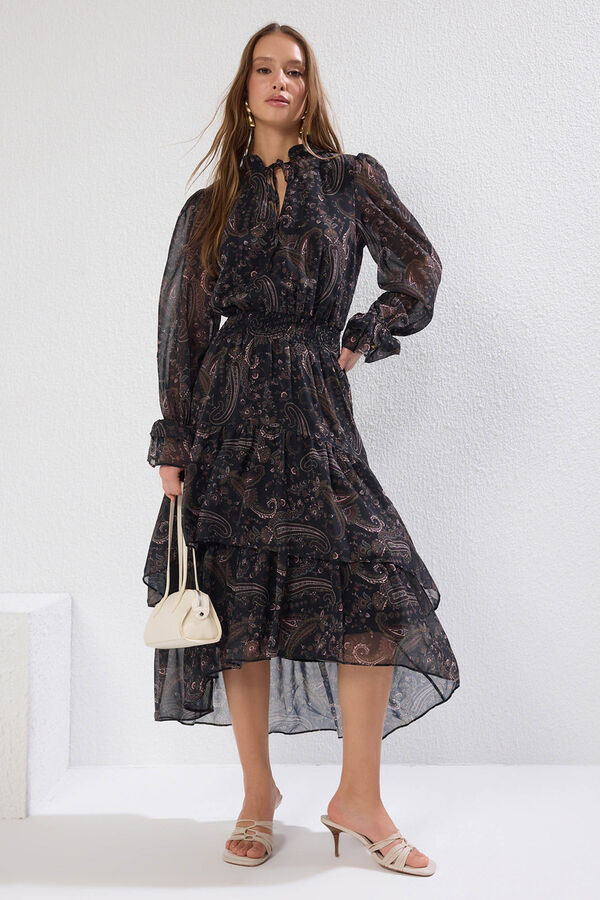 Trendyol Vestido gola halter estampado