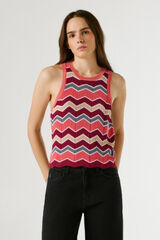 Pepe Jeans T-shirt de manga curta gola redonda vermelho