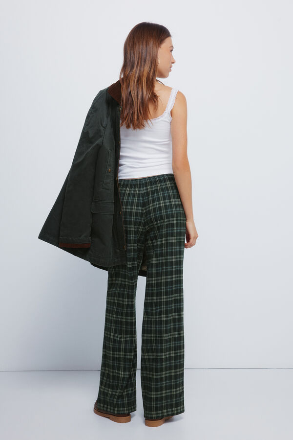 Springfield Calças jogger xadrez verde