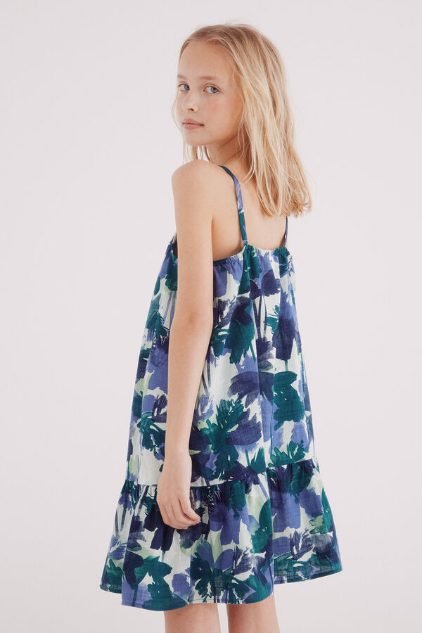 Springfield Kids Vestido alças flores menina azul