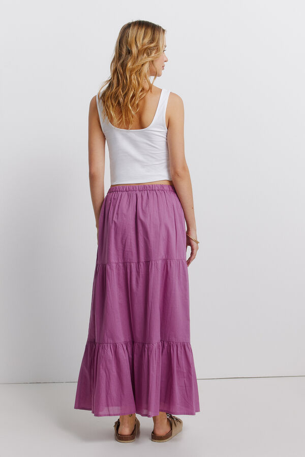 Springfield Saia midi com folhos rosa