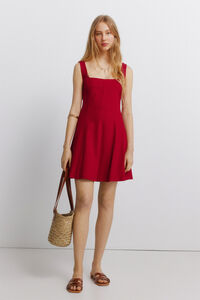 Springfield Vestido de al&ccedil;as curto em linho