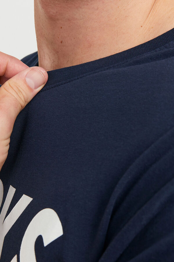 Jack & Jones PLUS T-shirt b&aacute;sica logo azul