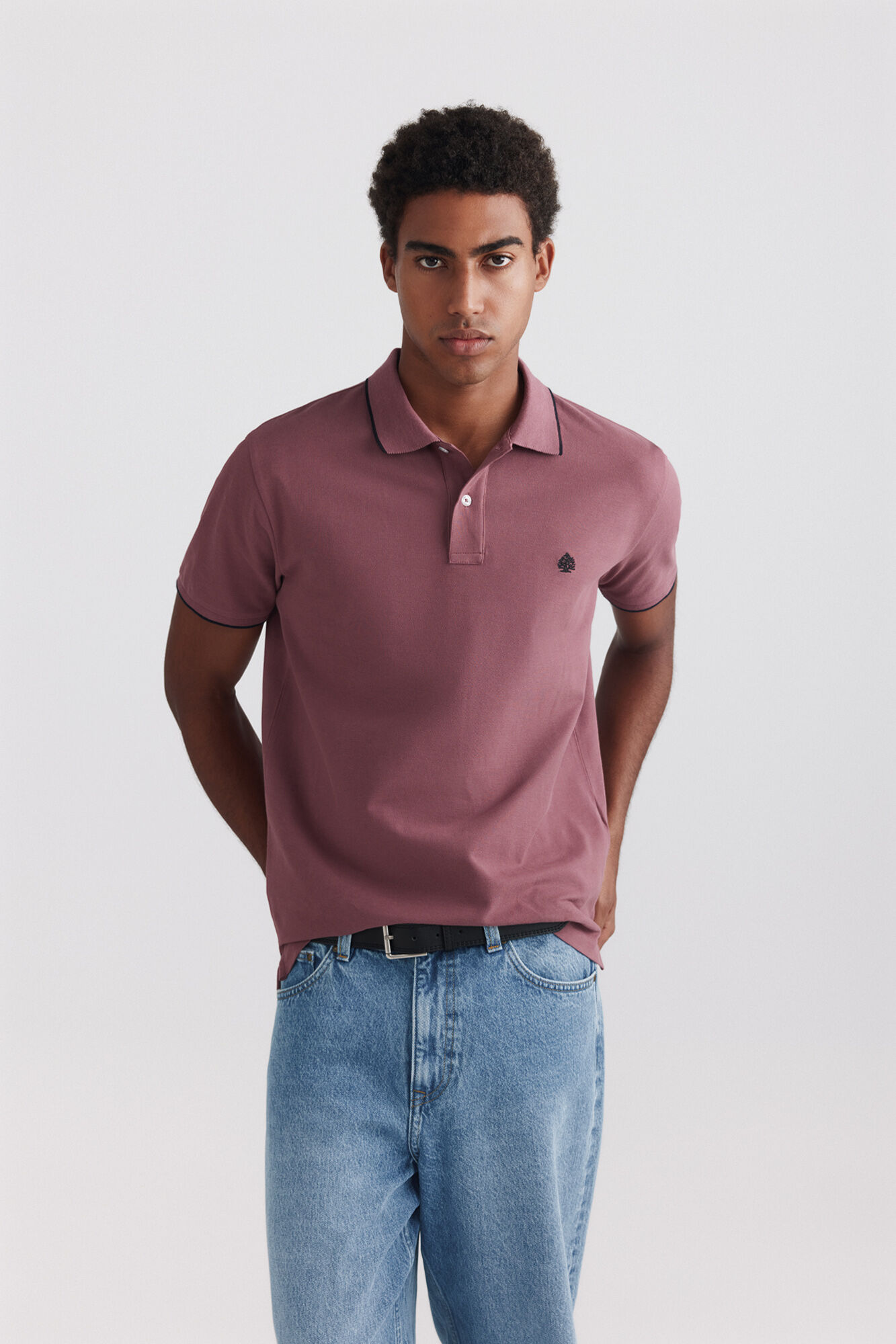 Springfield Polo piqu&eacute; com contrastes slim fit