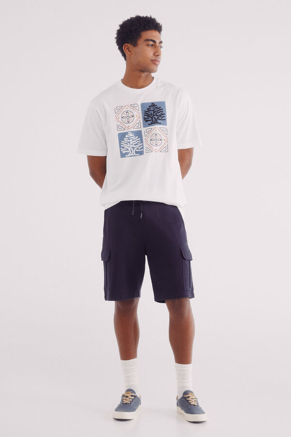 Springfield Camiseta árvore étnica bege