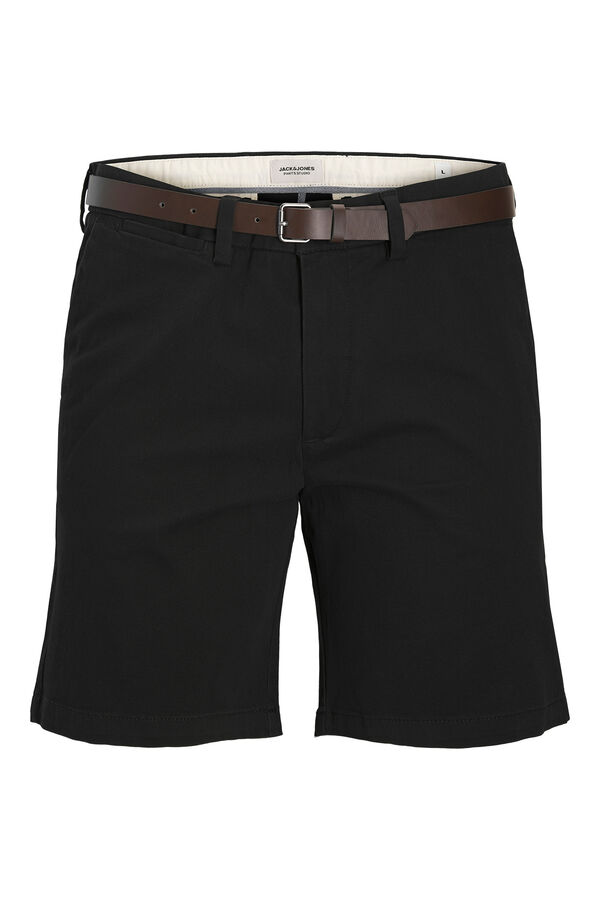 Jack & Jones PLUS Bermuda chino com cinto preto