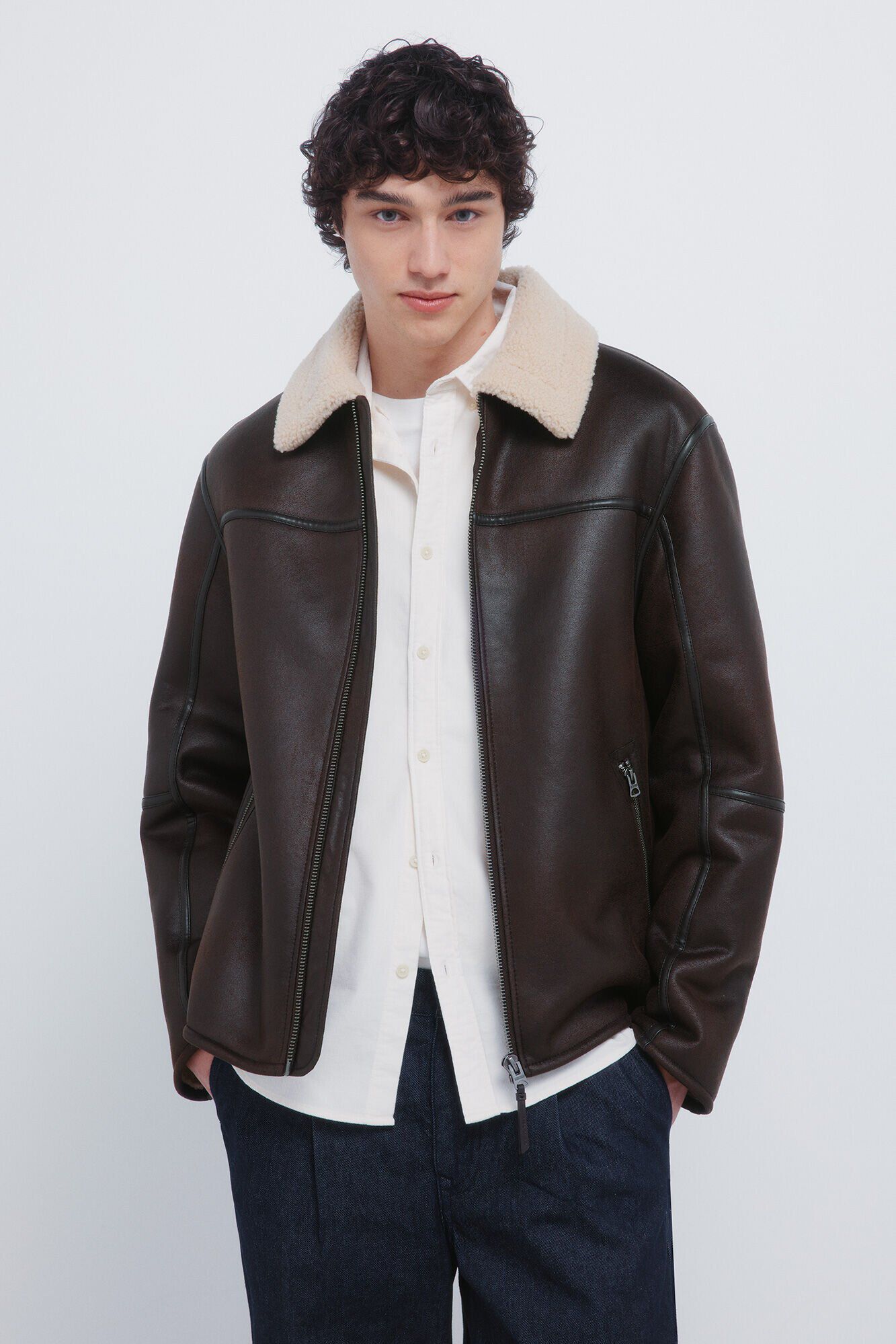 Springfield Blus&atilde;o aviador efeito camur&ccedil;a dupla face