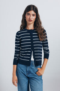 Springfield Cardigan com gola redonda e botões e viscose