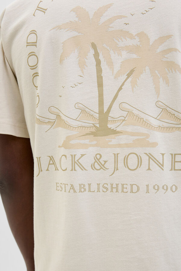 Jack & Jones T-shirt slim com estampado nas costas cinzento