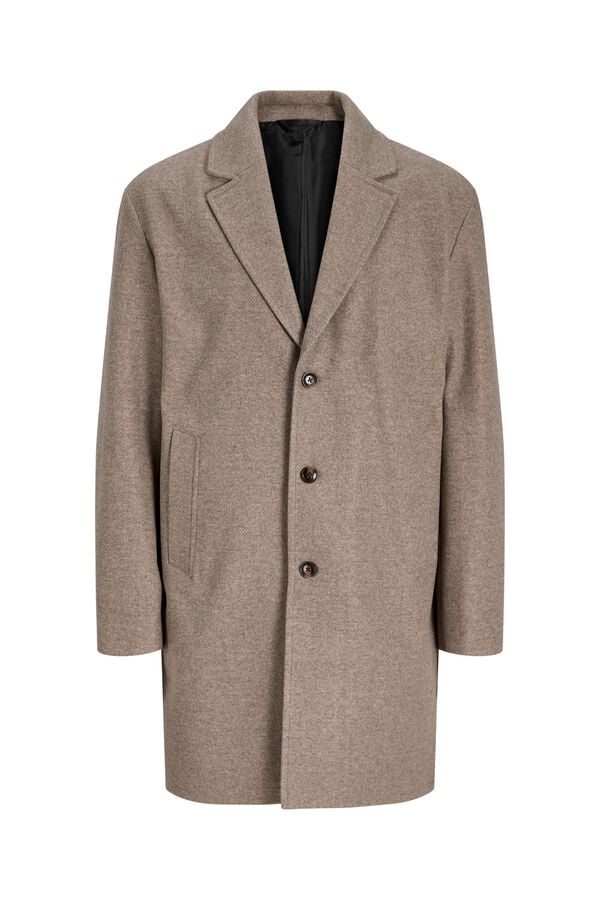 Jack & Jones Sobretudo abotoado comprido pelo joelho cinzento