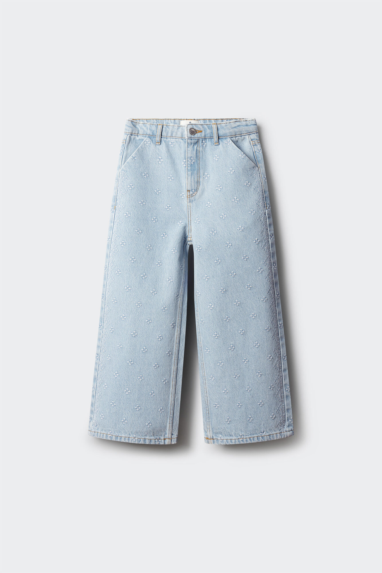 Springfield Kids Jeans culotte bordados para menina
