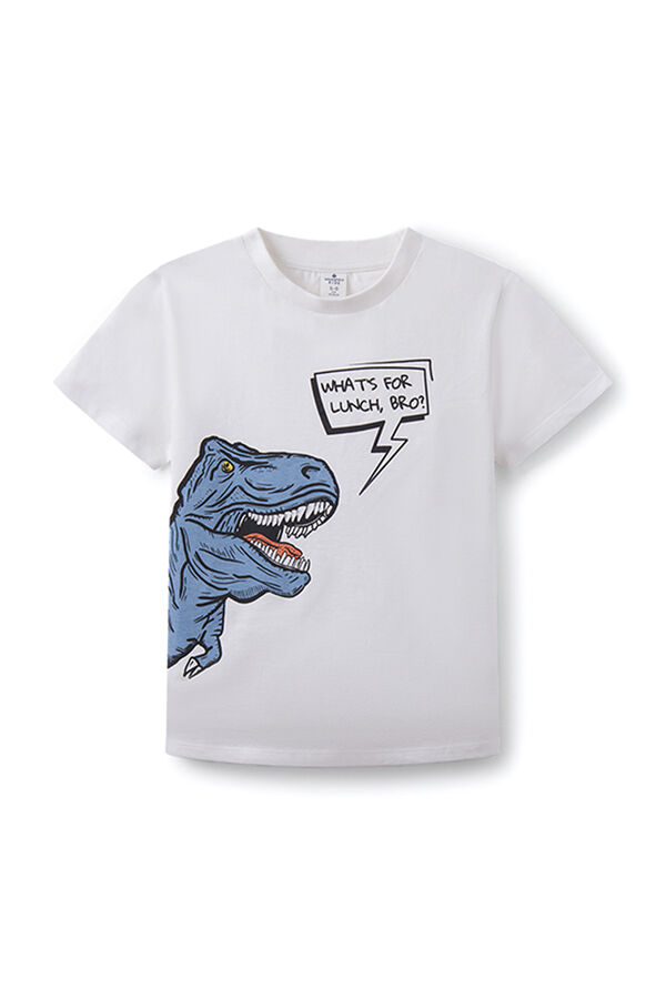 Springfield Camiseta print dinosaurio niño marfil
