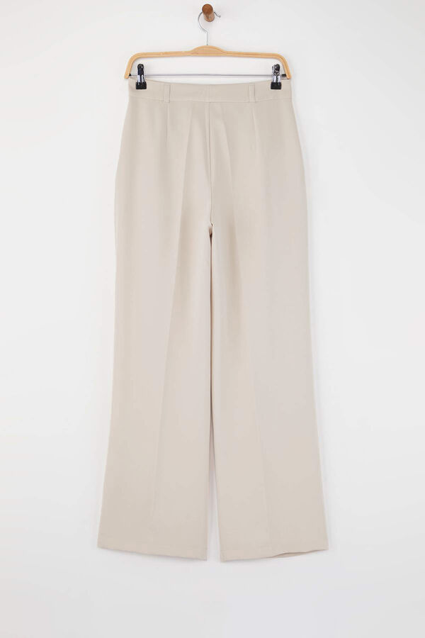 Trendyol Cal&ccedil;a de alfaiataria reta cinzento