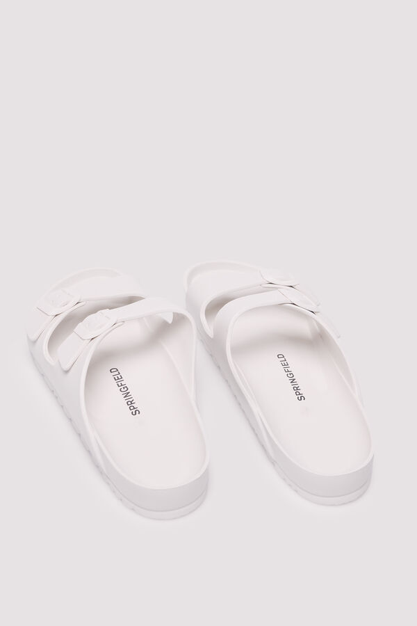 Springfield Sandália com fivela emborrachada branco