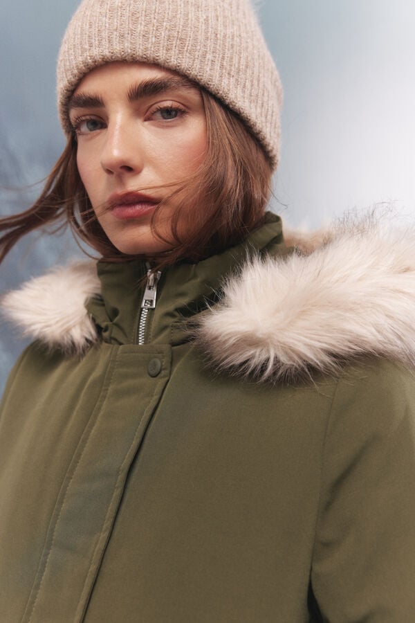 Springfield Parka com capuz de pele Sorona Aura estampado