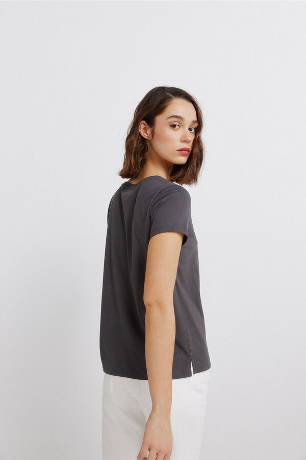 Springfield T-shirt de manga curta "Pink panther" cinzento