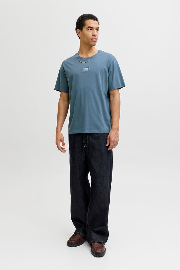 Jack & Jones T-shirt com logo na frente cinzento