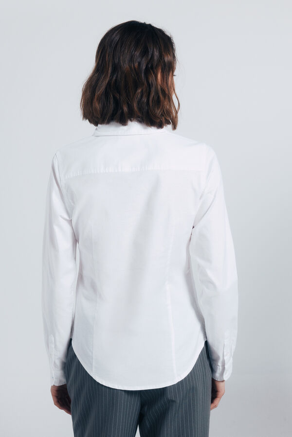 Springfield Camisa de algodão Oxford branco