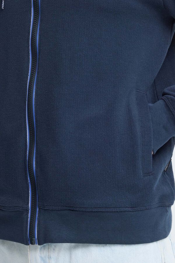 Blend Sweatshirt piqu&eacute; com capuz azul