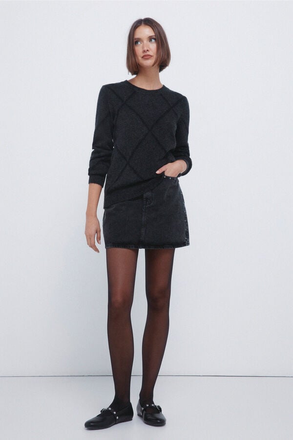 Springfield Camisola de lantejoulas com diamantes cinzento