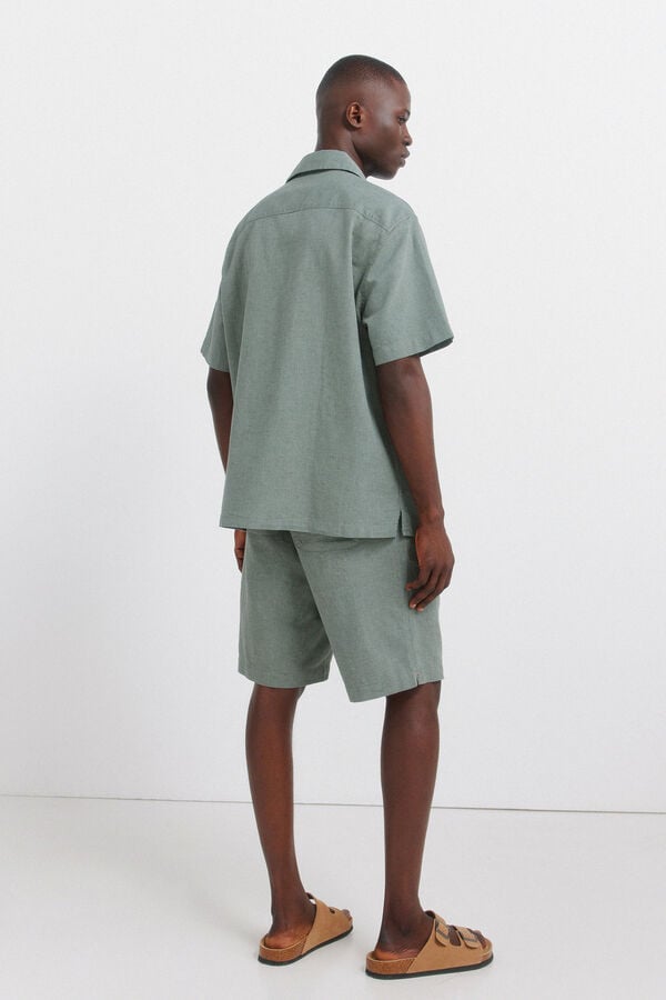Springfield Bermuda lino relaxed fit verde