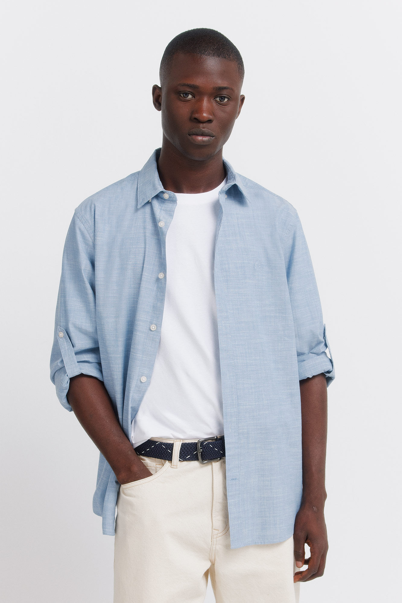 Springfield Camisa em algod&atilde;o slub