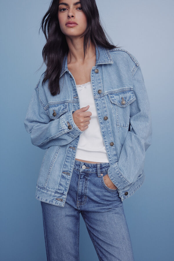 Springfield Calça jeans reta azul