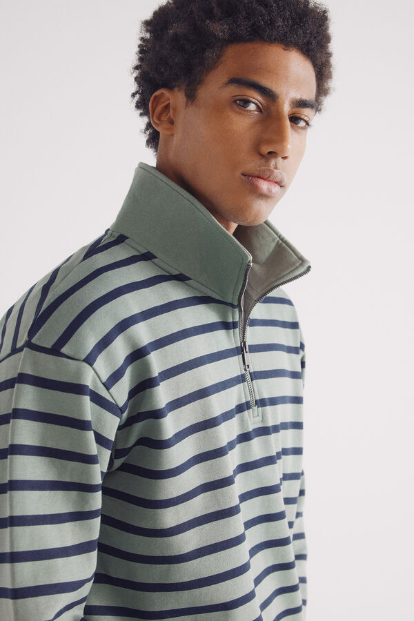Springfield Sweatshirt trucker riscas verde