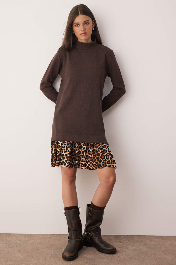 Trendyol Vestido mini de malha cru